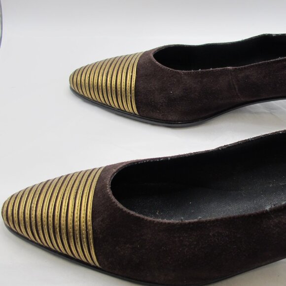 J Renee brown and gold suede 1.5 inch heels - 8.5 - Picture 4 of 6